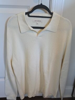 Lucky Brand Ivory Knit Polo Sweater